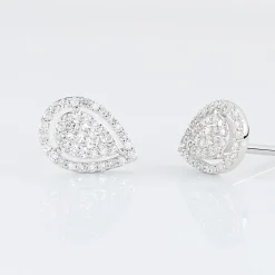 Boucles D'oreilles Puces Izia Or Blanc Diamant