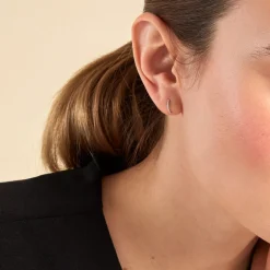 Boucles D'oreilles Puces Jayne Argent Blanc Oxyde De Zirconium