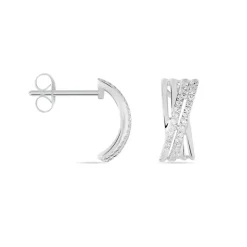 Boucles D'oreilles Puces Julianne Or Blanc Diamant