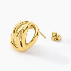 Boucles D'oreilles Puces Jackie Acier Jaune