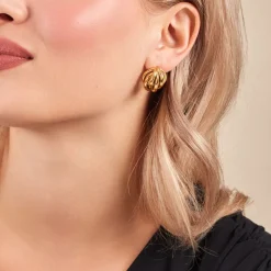 Boucles D'oreilles Puces Jackie Acier Jaune