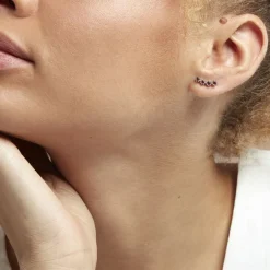 Boucles D'oreilles Puces Karrie Argent Blanc Oxyde De Zirconium