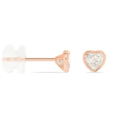 Boucles D'oreilles Puces Kadidjatou Or Rose Oxyde De Zirconium
