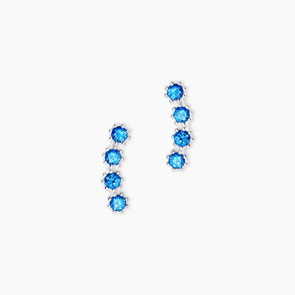 Boucles D'oreilles Puces Karrie Argent Blanc Oxyde De Zirconium