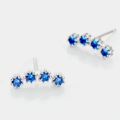 Boucles D'oreilles Puces Karrie Argent Blanc Oxyde De Zirconium