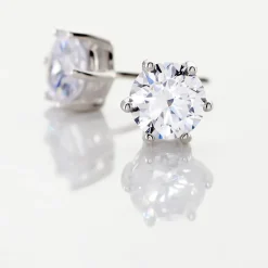 Boucles D'oreilles Puces Kylianna Argent Blanc Oxyde De Zirconium