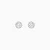 Boucles D'oreilles Puces Kadidia Or Blanc Oxyde De Zirconium