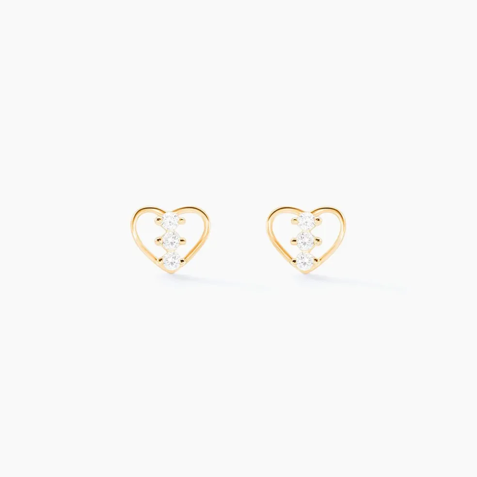 Boucles D'oreilles Puces Konnor Or Jaune Oxyde De Zirconium
