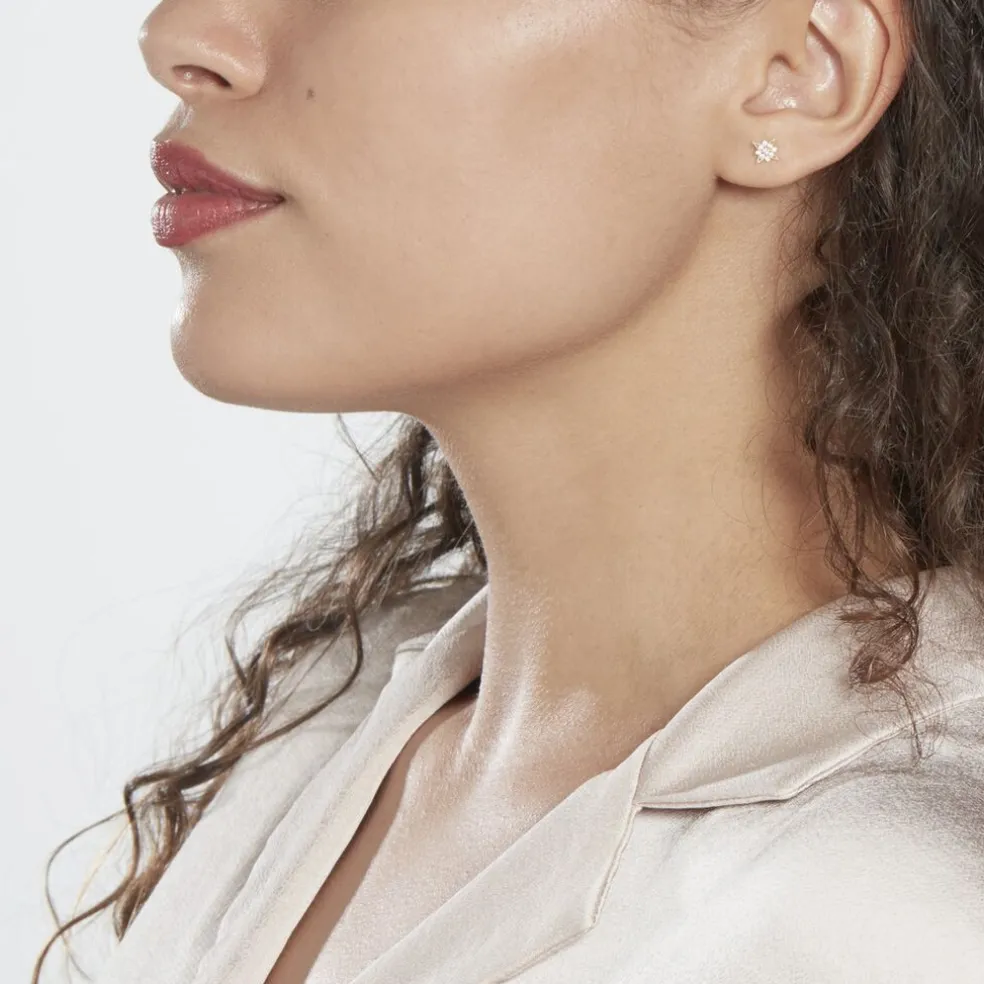 Boucles D'oreilles Puces Konstantsia Or Jaune Oxyde