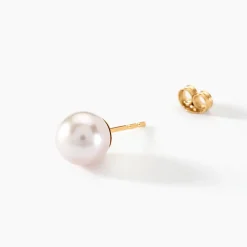 Boucles D'oreilles Puces Kesya Or Jaune Perle De Culture