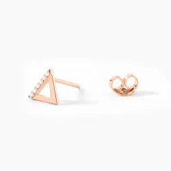 Boucles D'oreilles Puces Lorena Argent Rose Oxyde De Zirconium