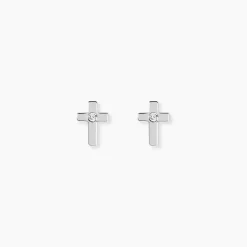 Boucles D'oreilles Puces Laurice Argent Blanc Oxyde De Zirconium