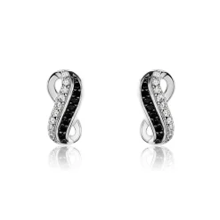 Boucles D'oreilles Puces Liraz Argent Blanc Oxyde De Zirconium