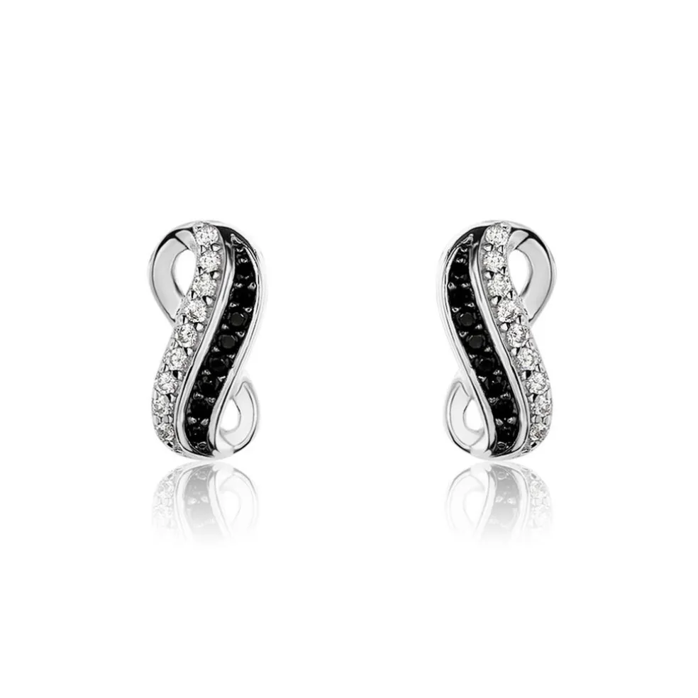 Boucles D'oreilles Puces Liraz Argent Blanc Oxyde De Zirconium