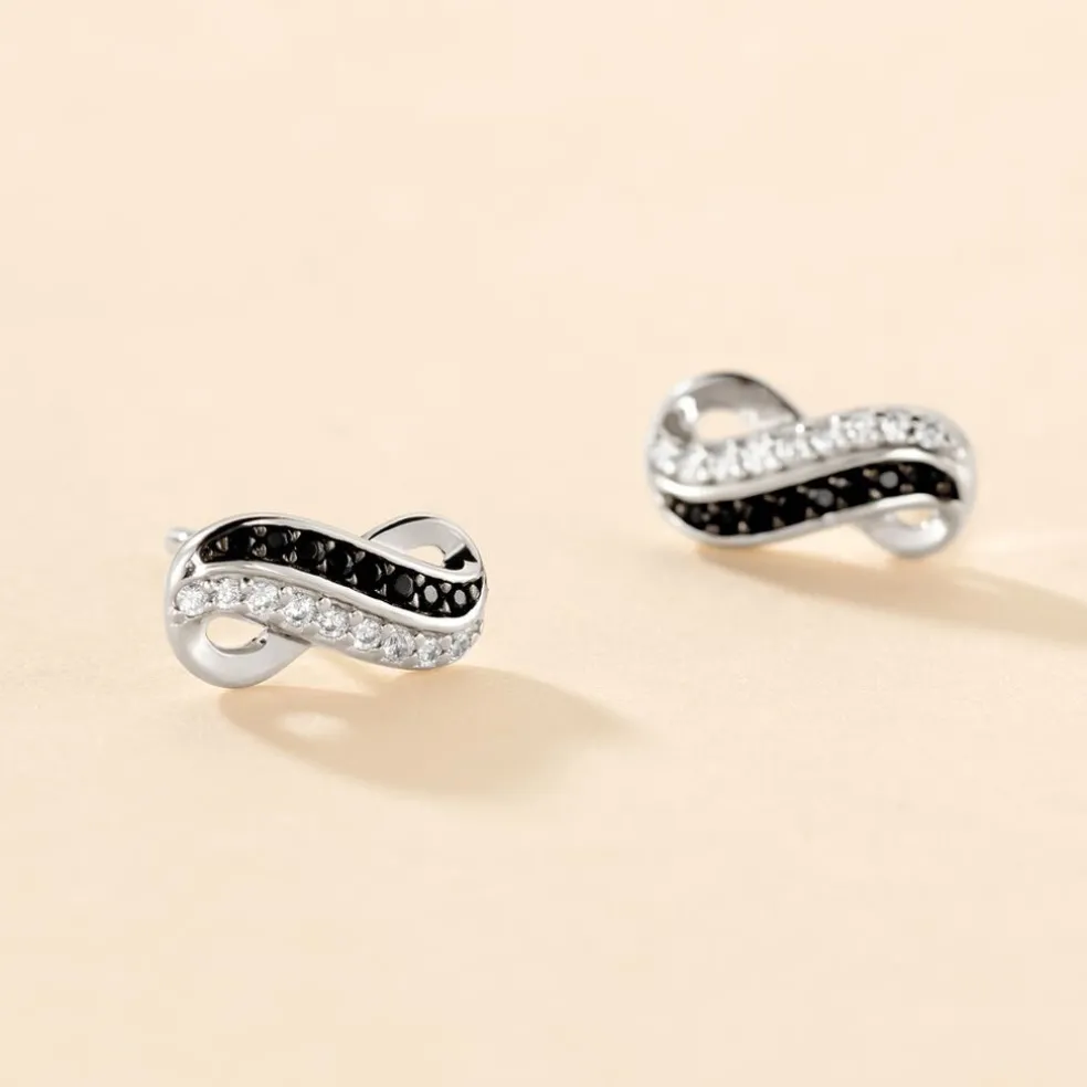 Boucles D'oreilles Puces Liraz Argent Blanc Oxyde De Zirconium