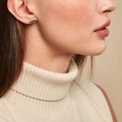 Boucles D'oreilles Puces Liraz Argent Blanc Oxyde De Zirconium