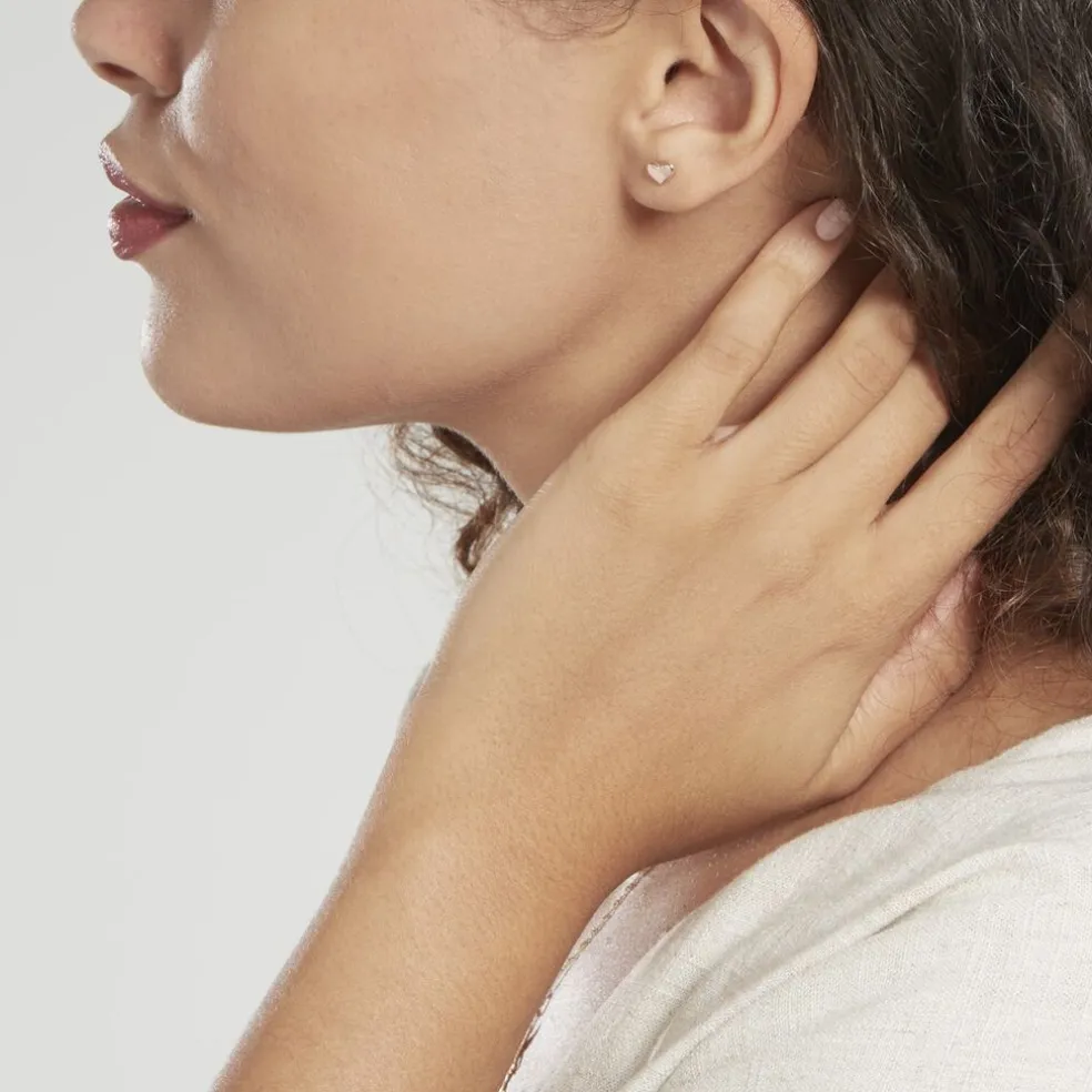 Boucles D'oreilles Puces Lison Or Rose