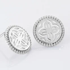 Boucles D'oreilles Puces Laetizia Celine Argent Blanc