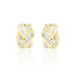 Boucles D'oreilles Puces Leopoldine Or Jaune Diamant