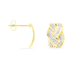 Boucles D'oreilles Puces Leopoldine Or Jaune Diamant