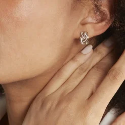 Boucles D'oreilles Puces Leopoldine Or Jaune Diamant