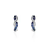 Boucles D'oreilles Puces Ligera Or Blanc Saphir Et Diamant