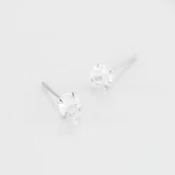 Boucles D'oreilles Puces Laena Argent Blanc Oxyde De Zirconium
