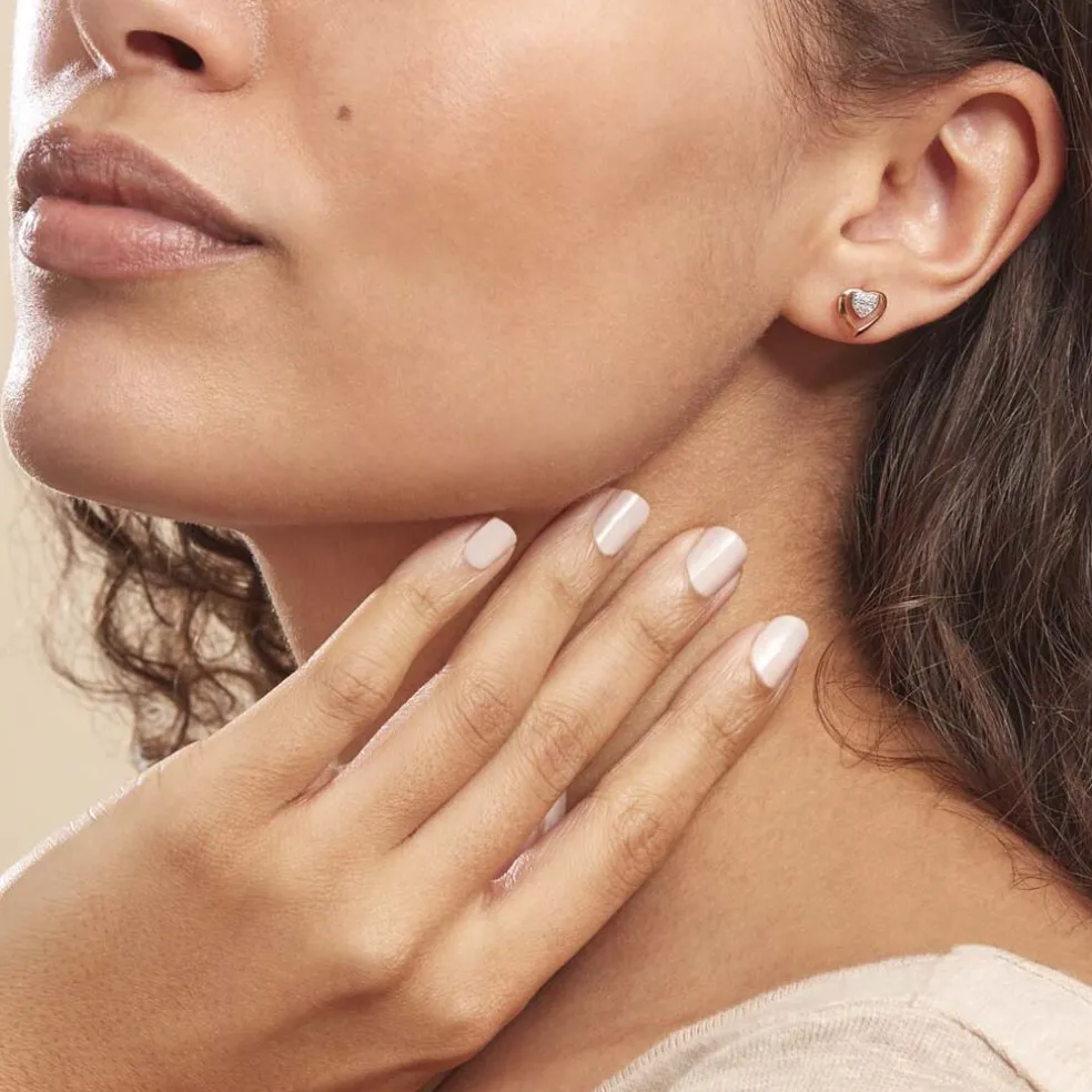 Boucles D'oreilles Puces Liana Or Rose Diamant