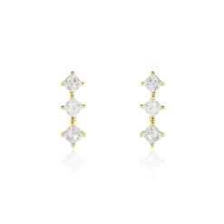 Boucles D'oreilles Puces Lorens Or Jaune Oxyde De Zirconium