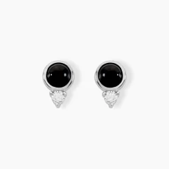 Boucles D'oreilles Puces Lonna Argent Blanc Verre Oxyde De Zirconium