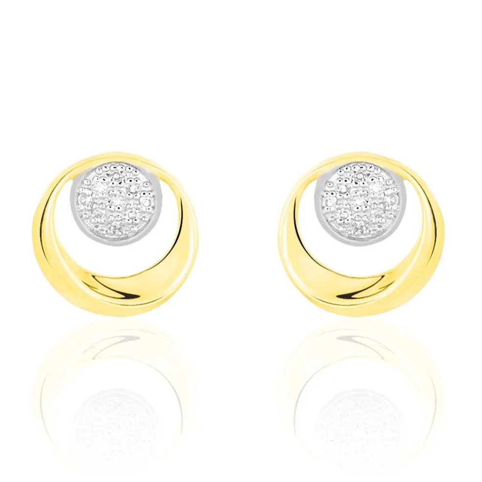 Boucles D'oreilles Puces Liana Or Jaune Diamant