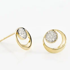 Boucles D'oreilles Puces Liana Or Jaune Diamant