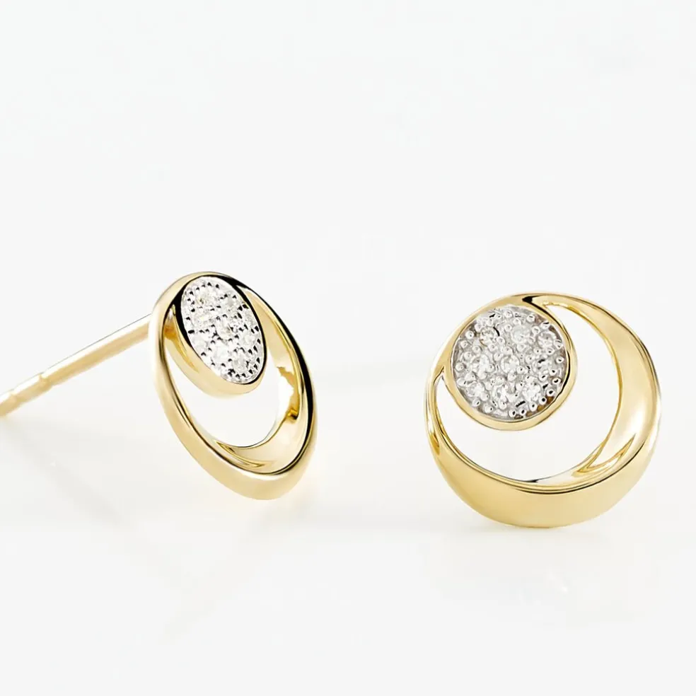 Boucles D'oreilles Puces Liana Or Jaune Diamant