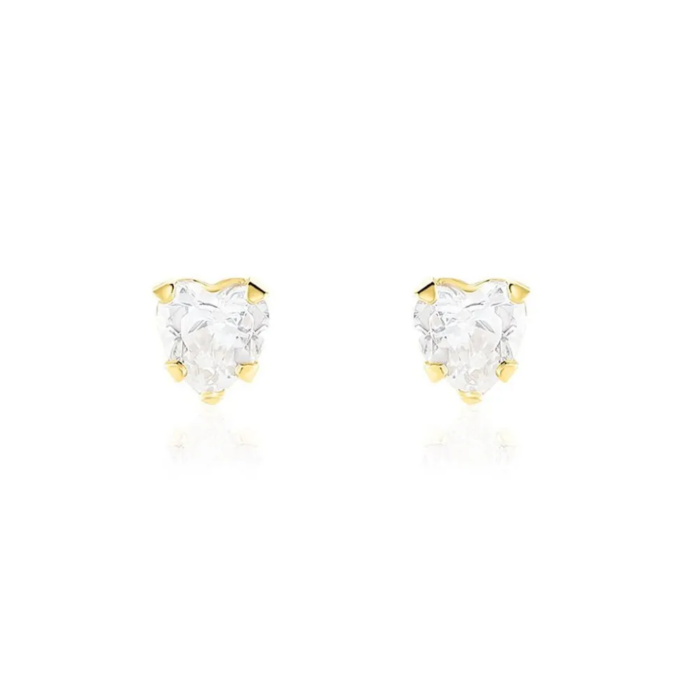 Boucles D'oreilles Puces Leidi Or Jaune Oxyde De Zirconium