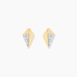Boucles D'oreilles Puces Lizia Or Jaune Diamant