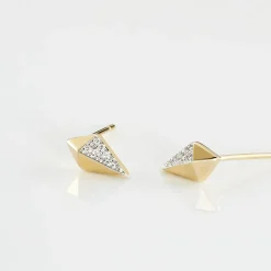 Boucles D'oreilles Puces Lizia Or Jaune Diamant