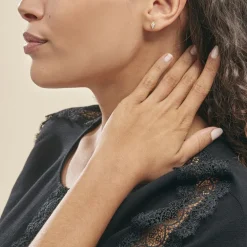 Boucles D'oreilles Puces Lizia Or Jaune Diamant