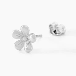 Boucles D'oreilles Puces Locmae Argent Blanc