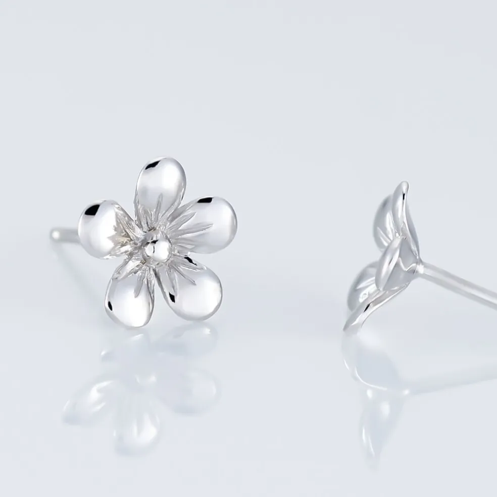 Boucles D'oreilles Puces Locmae Argent Blanc