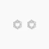 Boucles D'oreilles Puces Louwenn Argent Blanc Oxyde De Zirconium