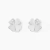 Boucles D'oreilles Puces Luce Argent Blanc Oxyde De Zirconium