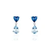 Boucles D'oreilles Puces Lenuta Or Blanc Topaze Bleu Sky Topaze
