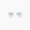 Boucles D'oreilles Puces Luann Or Blanc Topaze