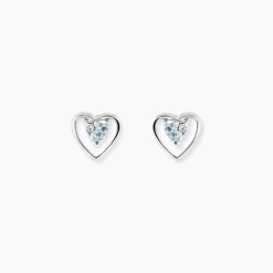 Boucles D'oreilles Puces Luann Or Blanc Topaze
