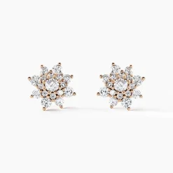 Boucles D'oreilles Puces Lorraine Argent Rose Oxyde De Zirconium