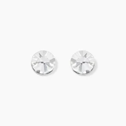 Boucles D'oreilles Puces Loeiza Argent Blanc Oxyde De Zirconium