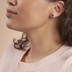 Boucles D'oreilles Puces Lisea Plaqué Or Verre Et Oxyde De Zirconium