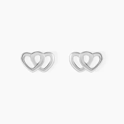 Boucles D'oreilles Puces Lehinaae Argent Blanc