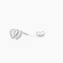 Boucles D'oreilles Puces Lehinaae Argent Blanc