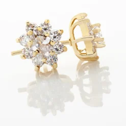 Boucles D'oreilles Puces Lisea Plaqué Or Oxydes De Zirconium